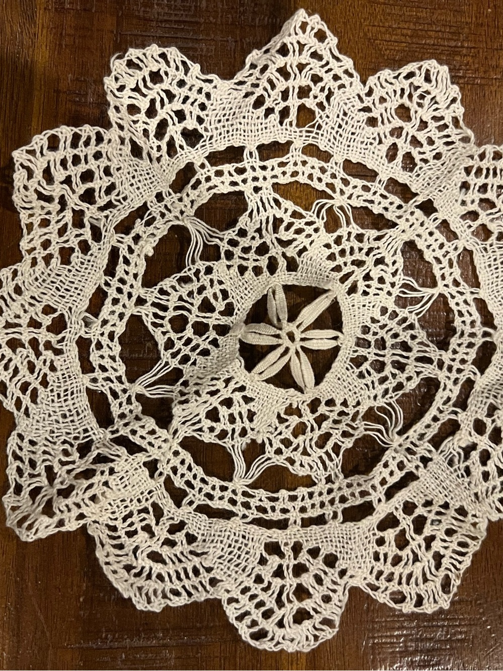 Handmade Crochet Doily in Cream